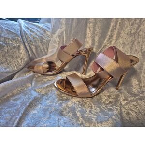 Lauren Lorraine‎ Dallas Rose Gold Dressy Heeled Sandals Size 9.5